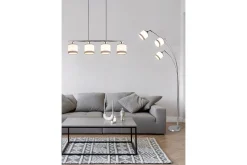 Trio Lighting Davos Taklampe 4L E14 Krom/Hvit