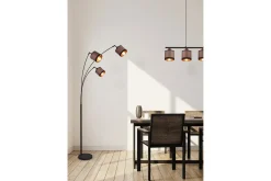 Trio Lighting Davos Taklampe 4L E14 matt svart/ greige