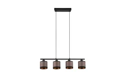 Trio Lighting Davos Taklampe 4L E14 matt svart/ greige