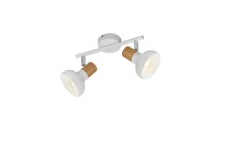 Trio Lighting Latika spotlight 2L E14 matt hvit/tre
