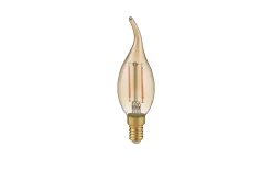 Trio Lighting Led-Belysning|Lyspærer-LK LED E14 filament krone/buet topp 4W 400lm 2700K brun 3-trinn Amber