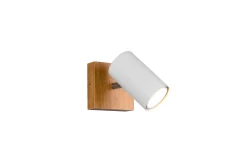 Trio Lighting Spotlights & Downlights-Marley spot 1L GU10 matt hvit/tre Tre/Natur,Matt hvit