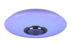 Trio Lighting Taklampe|Stuelampe-Musica LED plafond med Bluetooth-høyttaler RGBW Hvit