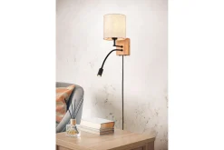 Trio Lighting Nattbordslampe|Soveromslampe-Nilam Vegglampe m. Leselampe 18 cm LED + E27 tre Hvit,tre