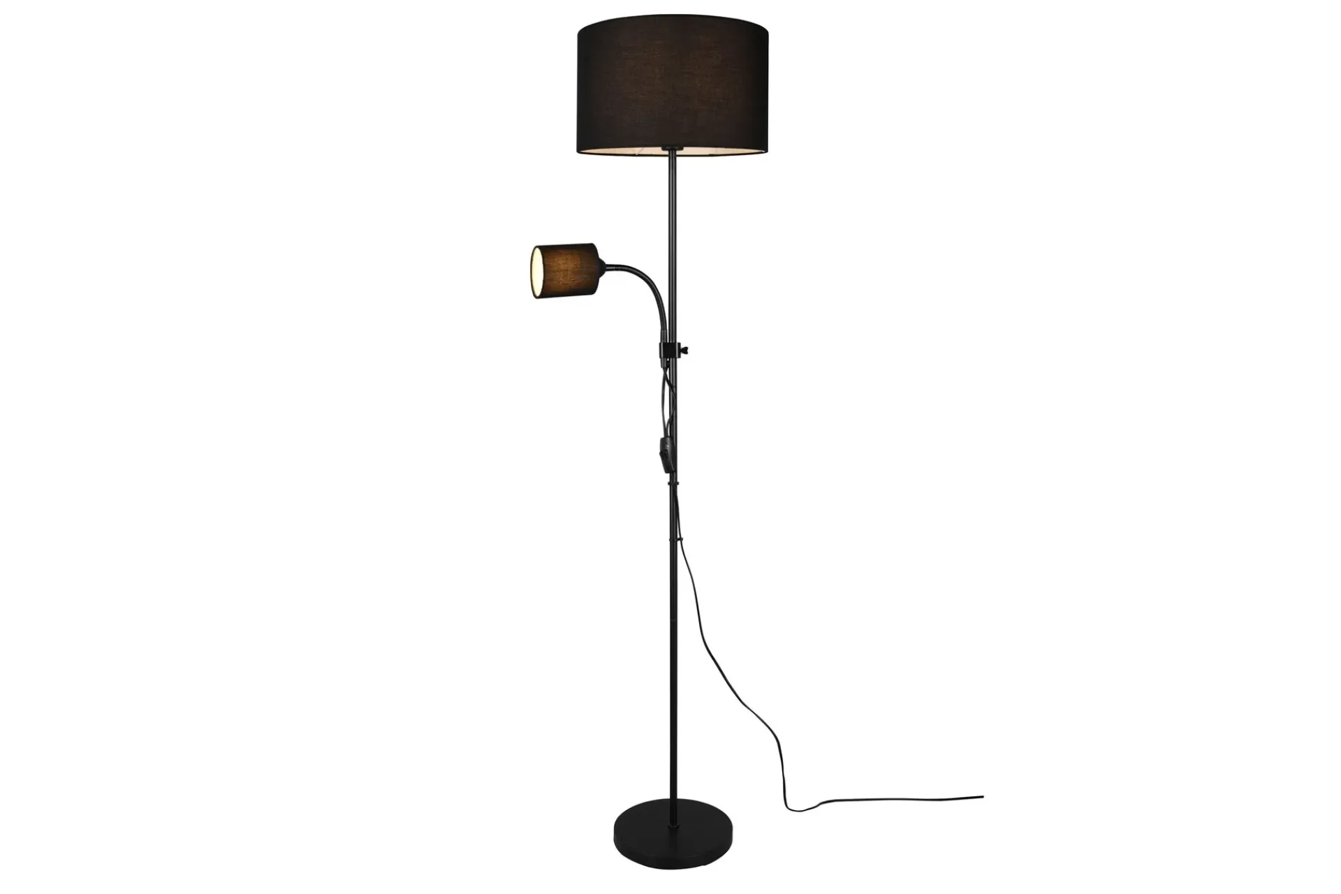 Trio Lighting Elektrisk Materiell & Energi|Soveromslampe-Owen gulvlampe E27+E14 Svart