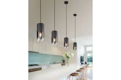 Trio Lighting Taklampe|Kjøkkenlampe-Robin taklampe E27 Matt svart