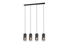Trio Lighting Taklampe|Kjøkkenlampe-Robin taklampe 4L E27 Matt svart