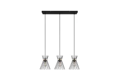 Trio Lighting Rod taklampe 3L E27 svart/gull