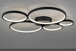 Trio Lighting Taklampe|Kjøkkenlampe-Rondo LED plafond 5L Matt svart