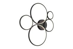 Trio Lighting Taklampe|Kjøkkenlampe-Rondo LED plafond 5L Matt svart