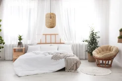 Trio Lighting Taklampe|Kjøkkenlampe-Runa taklampe E27 25cm matt sort/rotting Matt svart,Natur