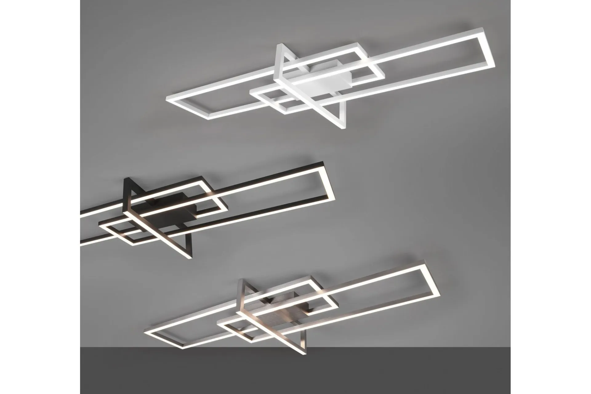 Trio Lighting Taklampe|Kjøkkenlampe-Salinas LED plafond børstet stål Nikkel matt
