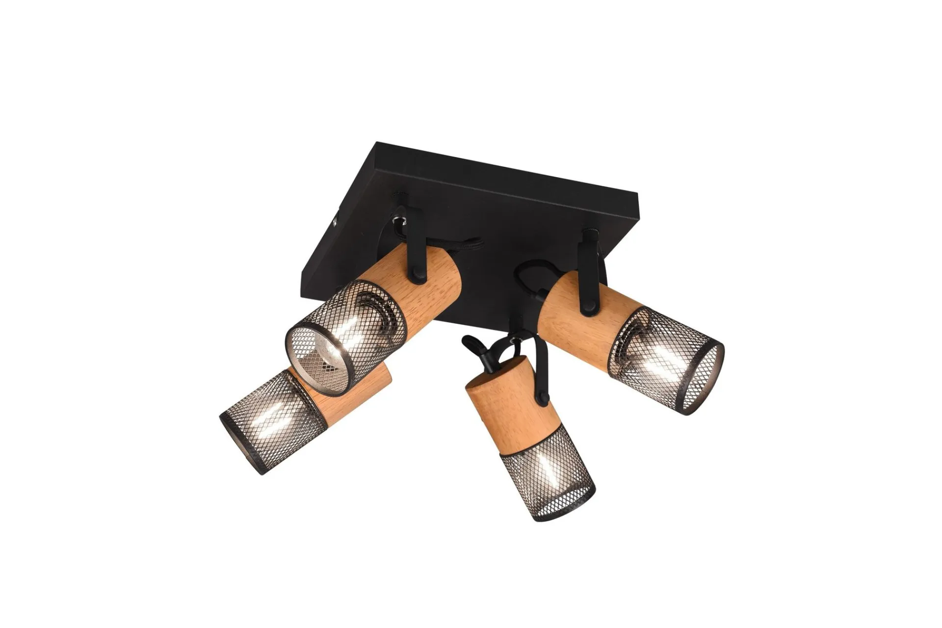 Trio Lighting Spotlights & Downlights-Tosh spot 4L E27 matt sort Natur,Matt svart