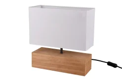 Trio Lighting Bordlampe|Soveromslampe-Woody bordlampe 12X30cm E27 tre/hvit