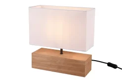 Trio Lighting Bordlampe|Soveromslampe-Woody bordlampe 12X30cm E27 tre/hvit