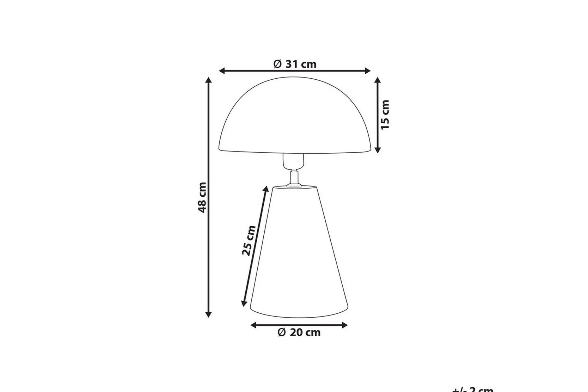 Nattbordslampe|Bordlampe-Tritonia Bordlampe 48 cm E27 Svart