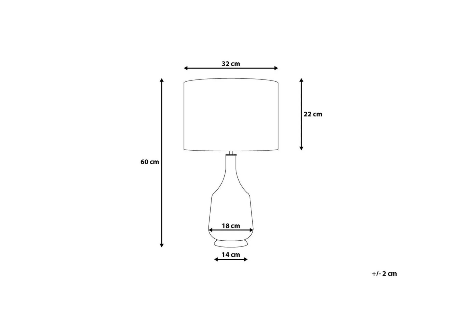 Bordlampe|Vinduslampe-Triversa Bordlampe 32 cm Rød