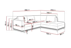 Velour Sofa & Fløyel Sofa|Sofa Med Sjeselong-Truro Hjørnesofa Divan Venstre Biscaya 1