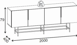Truvia Konsoll 200x77,9x40 cm