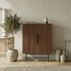 Sideboard & Skjenker-Truvia Skjenk 100x128x40 cm Milano valnøtt Svart