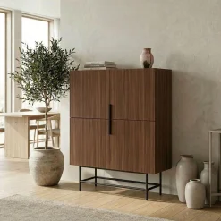 Sideboard & Skjenker-Truvia Skjenk 100x128x40 cm Milano valnøtt Svart