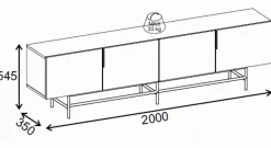 Truvia TV-benk 200x55x35 cm