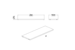 Tvilum Vegghylle-Trysil Hylleplate 75,4x26,45 cm Hvit