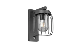 Trio Lighting Entré|Fasadebelysning-Tuela Vegglampe med rørelsesensor Antrasitt Antracit