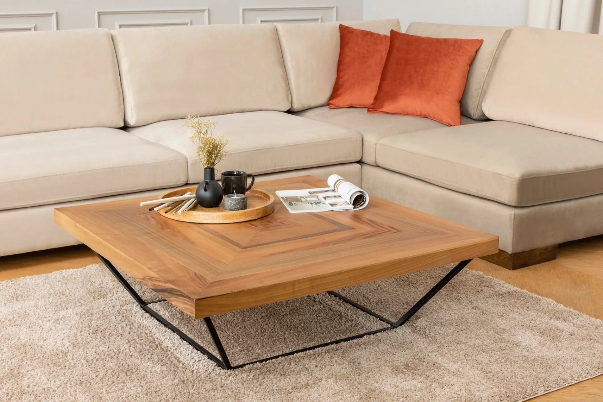 Hjørnesofa-Tulima Sofa med Sjeselong Høyre Beige