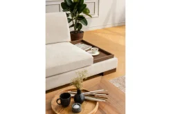 Hjørnesofa-Tulima Sofa med Sjeselong m Krakk Venstre Beige