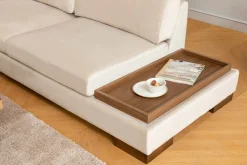 Hjørnesofa-Tulima Sofa med Sjeselong m Krakk Venstre Beige
