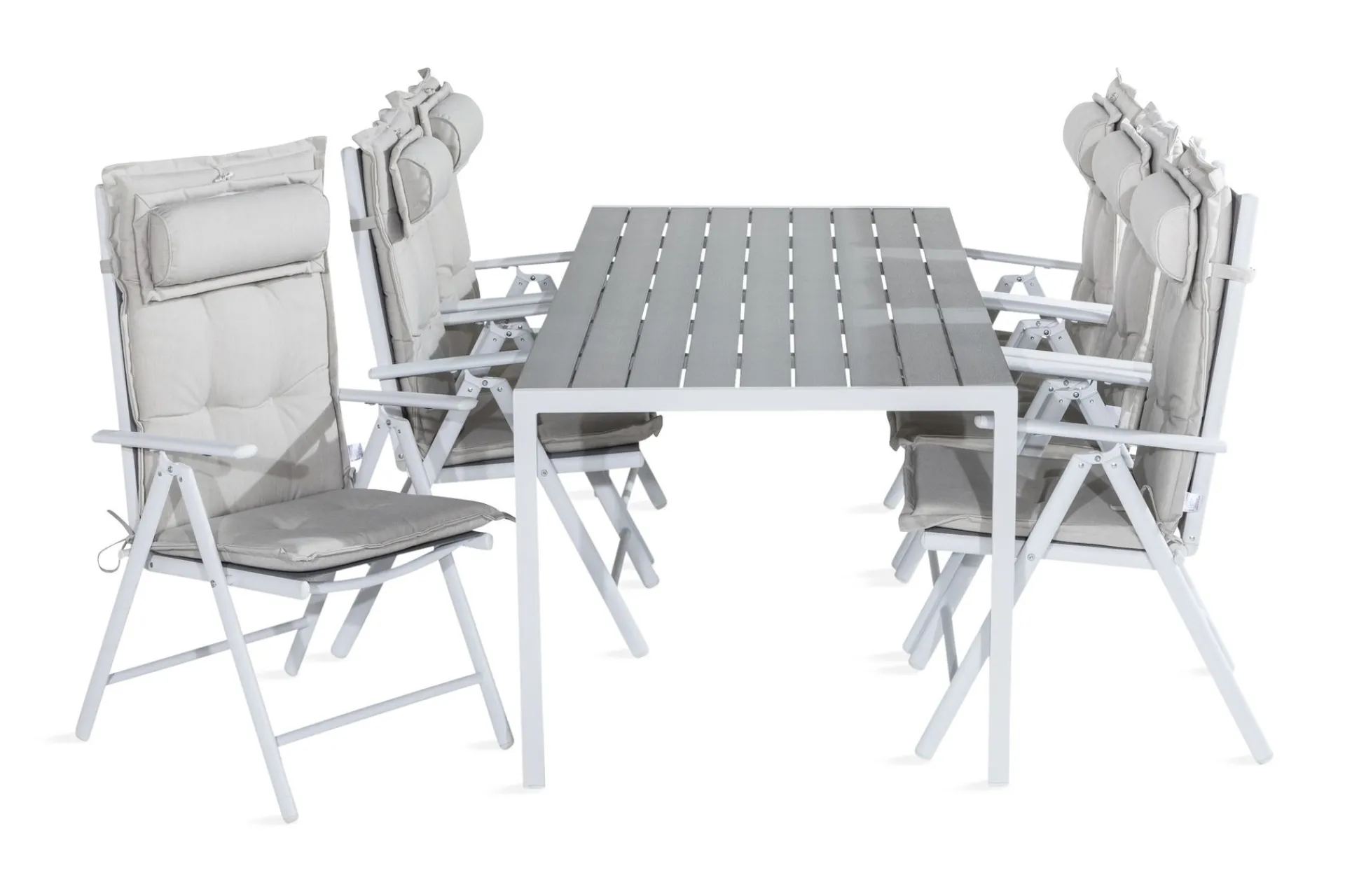 Venture Home Tunis Spisegruppe 205x90 + 6 Maggie Posisjonsstol m Pute