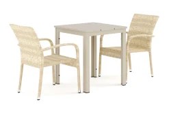 Comfort Garden Spisegrupper Hage-Tunis utendørs caféssett 70x70 cm med 2 Thor Light uterlenestoler