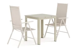 Comfort Garden Tunis utendørs caféssett 70x70 cm med 2 Maggie regulerbare stoler