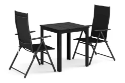 Comfort Garden Tunis utendørs kafésett 70x70 cm med 2 posisjonsstoler
