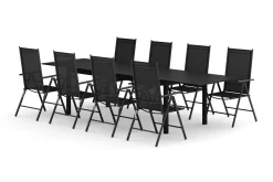 Comfort Garden Spisegrupper Hage-Tunis utendørs spisegruppe, uttrekkbar 205/305x90 cm, med 8 Maggie regulerbare stoler