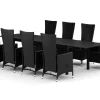 Comfort Garden Spisegrupper Hage-Tunis utendørs spisegruppe uttrekkbar 205/305x90 cm med 8 Jenny spisestoler