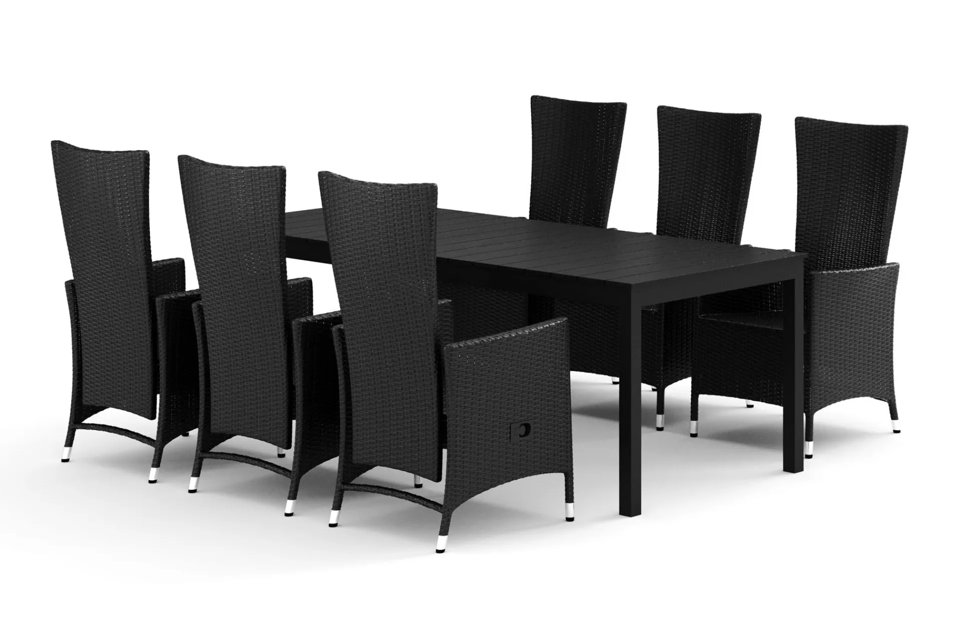 Comfort Garden Spisegrupper Hage-Tunis utendørs spisegruppe uttrekkbar 205/305x90 cm med 6 Jenny spisestoler