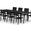 Comfort Garden Tunis utendørs spisegruppe, uttrekkbar 205/305x90 cm med 8 Tunis stablebare stoler