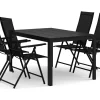 Comfort Garden Tunis utendørs spisegruppe 140x90 cm med 4 Sanna posisjonsstoler