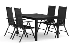Comfort Garden Spisegrupper Hage-Tunis utendørs spisegruppe 140x90 cm med 4 Maggie posisjonsstoler