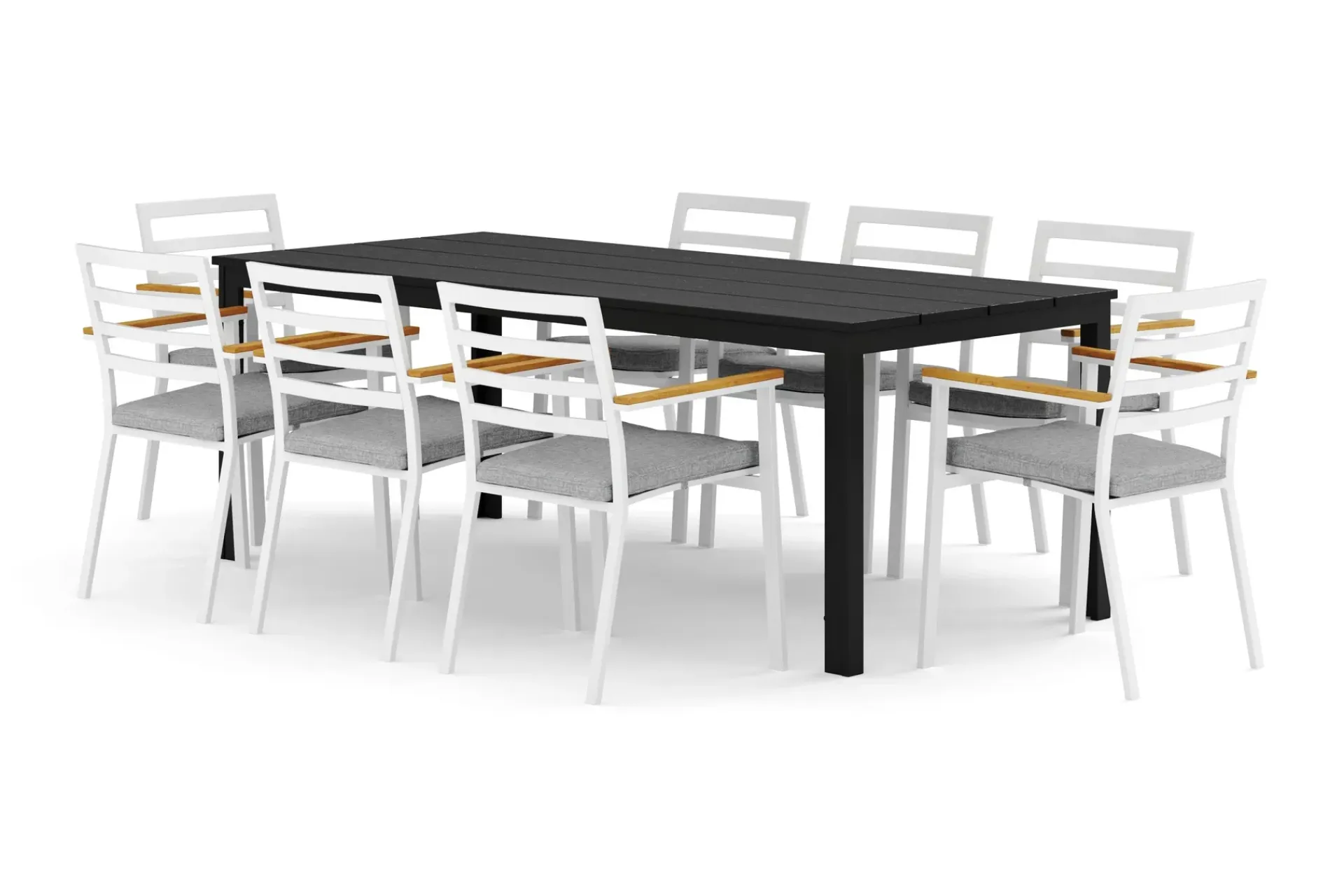 Comfort Garden Spisegrupper Hage-Tunis utendørs spisegruppe 205x90 cm med 8 Oliver armstoler med pute