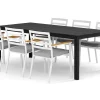 Comfort Garden Tunis utendørs spisegruppe 205x90 cm med 6 Oliver karmstoler med pute