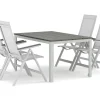 Comfort Garden Spisegrupper Hage-Tunis utendørs spisegruppe 140x90 cm med 4 Monaco Light posisjonsstoler
