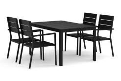 Comfort Garden Spisegrupper Hage-Tunis utendørs spisegruppe 140x90 cm med 4 Tunis stablebare stoler