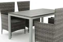 Comfort Garden Tunis utendørs spisegruppe 140x90 cm med 4 Thor hagelenestoler