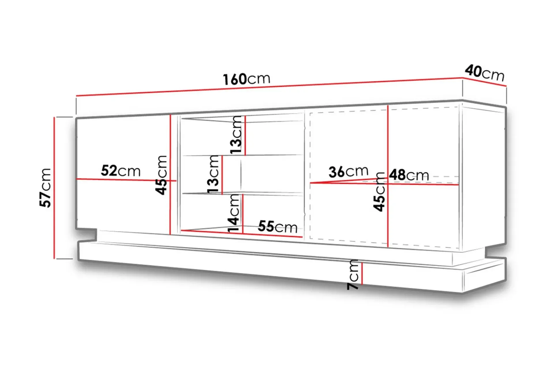 Tv-benk 160 cm