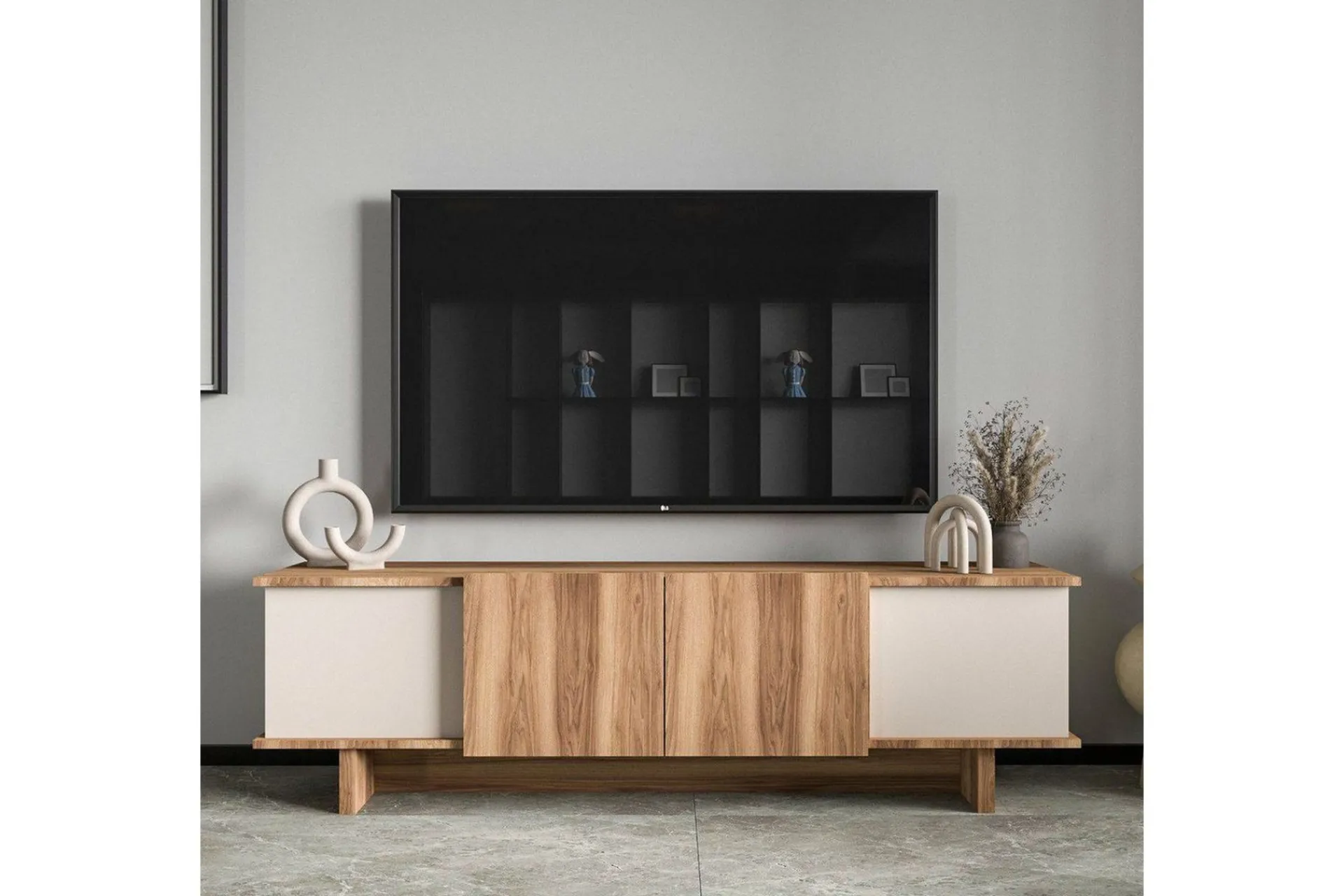 TV-bord Diannare Beige / Valnøtt