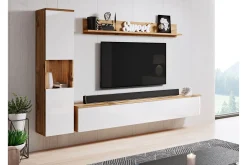 Tv-Møbelsett-Tv-møbelsett Hvit Høyblank,tre