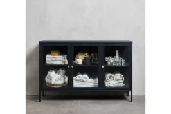 Sideboard & Skjenker-Umbri Sideboard 3 delar 132 cm Svart